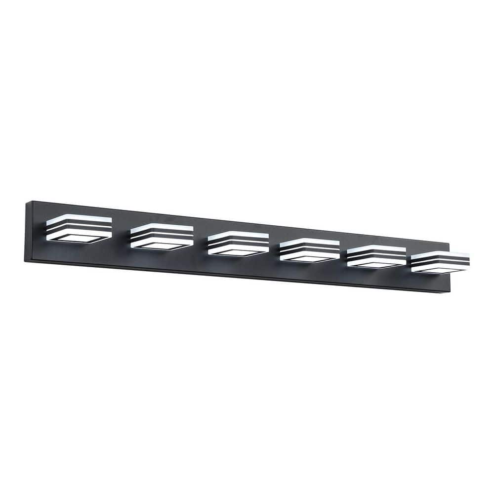 39 in. 6-Light Bathroom Black Acrylic LED Vanity Light Over Mirror with 360° Rotating Lamp Head price history on PriceWatchPro