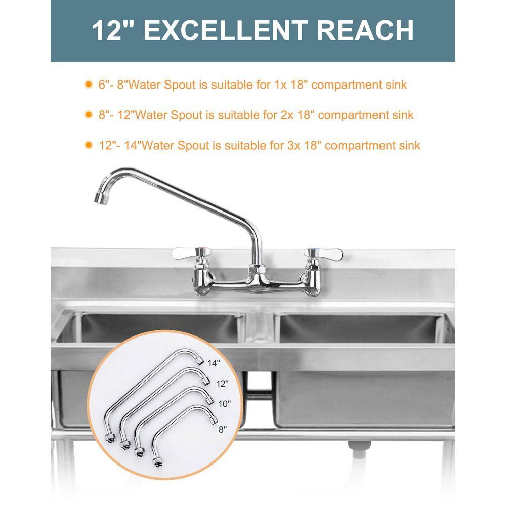 12" Polished Chrome Swivel Kitchen Faucet Spout Replacement