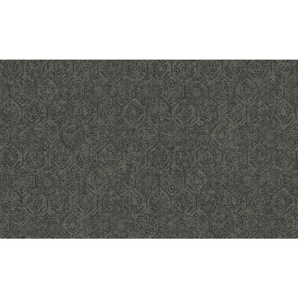 Edsel Charcoal Geometric Wallpaper Sample