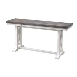Bar Harbor II 64 in. Cream Standard Rectangle Wood Console Table with Lift Top