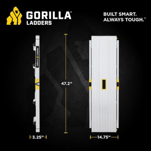 Gorilla Ladders - 4 ft. x 12 in. x 20 in. Aluminum Slim-Fold Work Platform, 300 lbs. Load Capacity