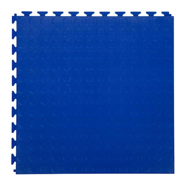 Nitro Coin Fle x PVC Garage Floor Tiles, Shelby Blue, 20.5 in. x 20.5 in., 177 in. Thick, 8-Pack, 23.35 sq. ft.