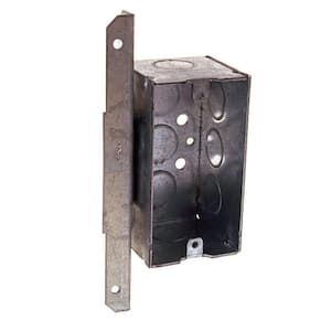 4 in. H x 2 in. W x 2-1/8 in. D Steel Metallic 1-Gang Welded Handy Box with Eight 1/2 in. KO's and A Bracket, 1-Pack