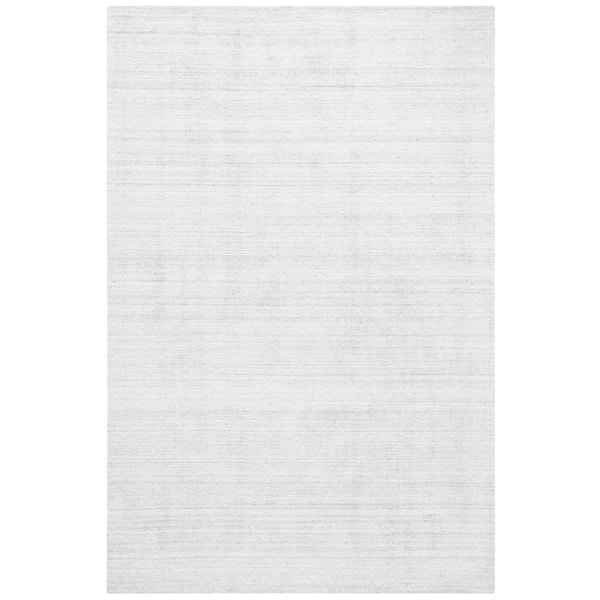 Mirage 6 ft. x 9 ft. Light Gray Distressed Striped Solid Color Area Rug