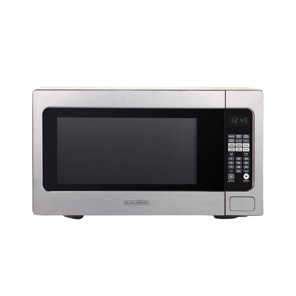 BLACK+DECKER 2.2 cu. Ft. Countertop Digital Microwave in Stainless Steel with Sensor Cooking Technology, Silver
