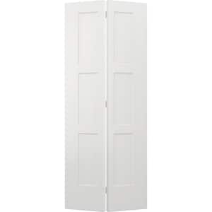 36 in. x 96 in. 3 Panel Birkdale White Paint Smooth Hollow Core Molded Composite Interior Closet Bi-fold Door