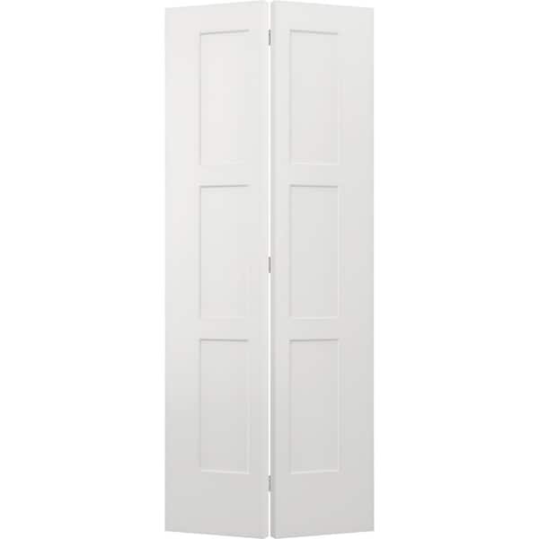36 in. x 96 in. 3 Panel Birkdale White Paint Smooth Hollow Core Molded Composite Interior Closet Bi-fold Door