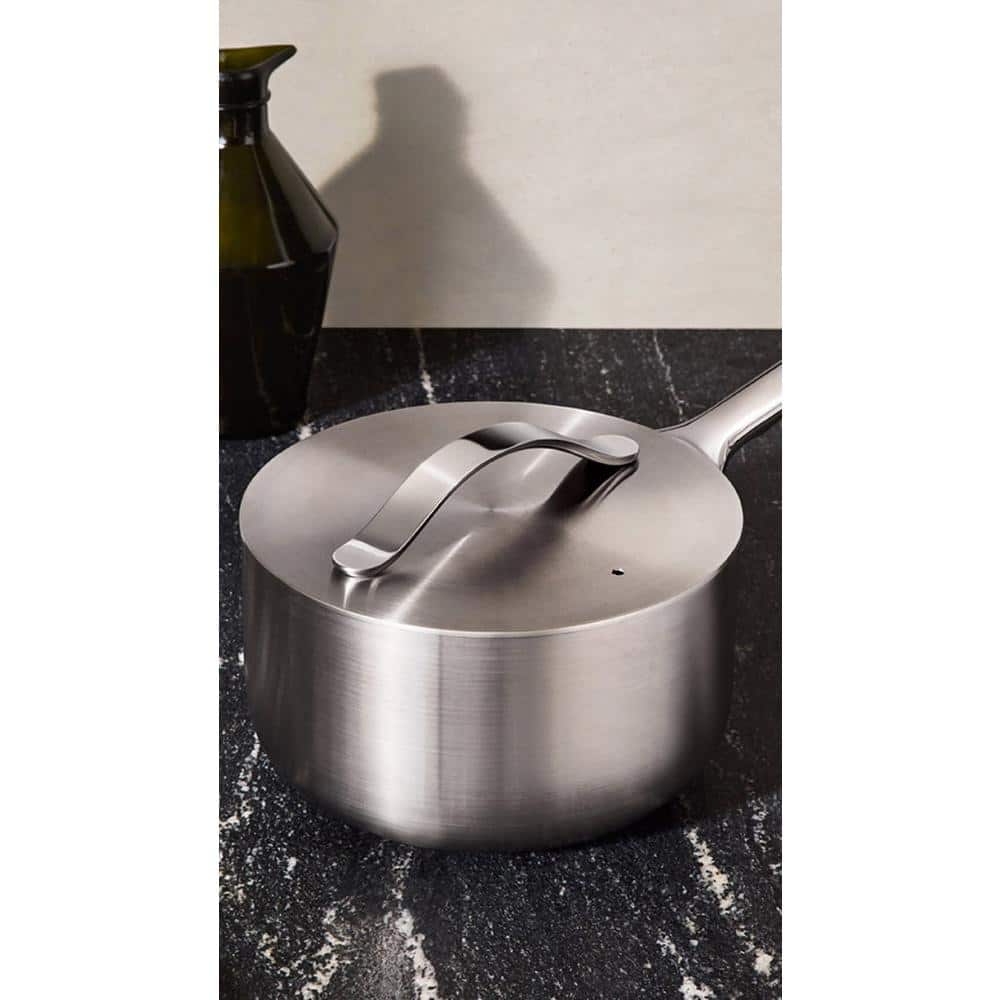 3-Quart Silver Stainless Steel Non-Stick Saucier with Lid