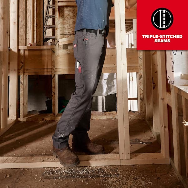 Milwaukee Men's 30 in. x 30 in. Khaki Cotton/Polyester Work Pants