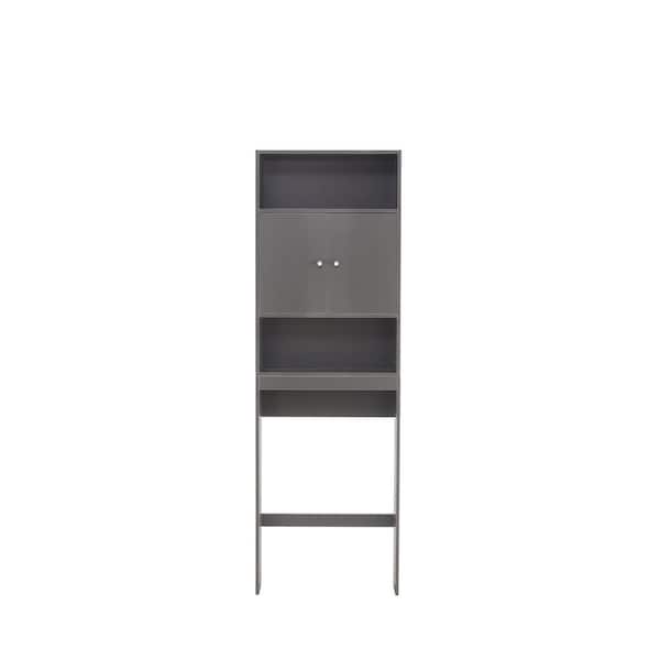 Unbranded 24.8 in. W x 76.77 in. H x 7.87 in. D Grey Over the Toilet Storage with Doors