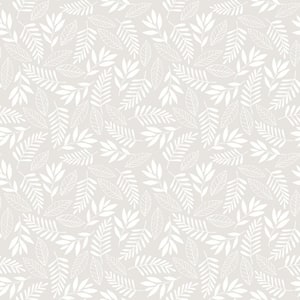 Tiny Tots 2-Collection Greige/White Glitter Finish Kids Koala Leaf Design Non-Woven Paper Wallpaper Roll