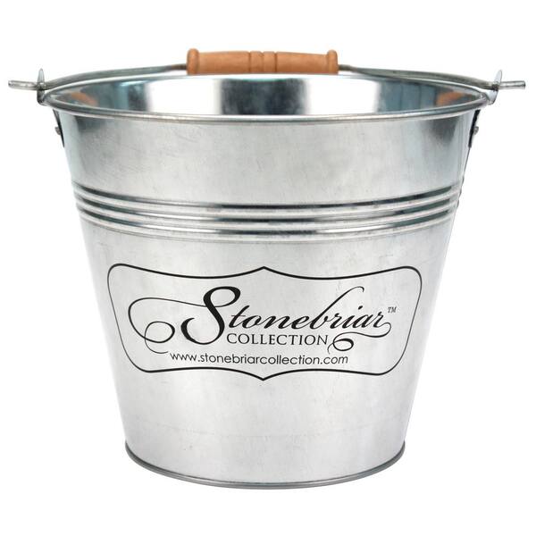 Stonebriar Collection Scented 50 Hour Long Burning Citronella Candle with Galvanized Metal Bucket