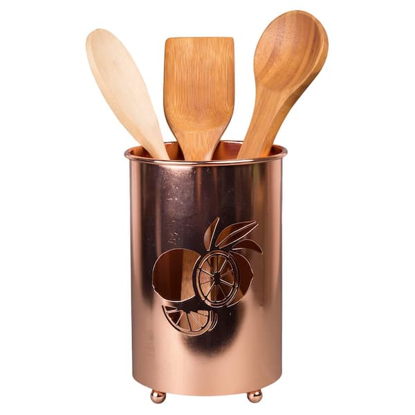 Hand Carved Utensil Holder and 6 Piece Kitchen Tool Set