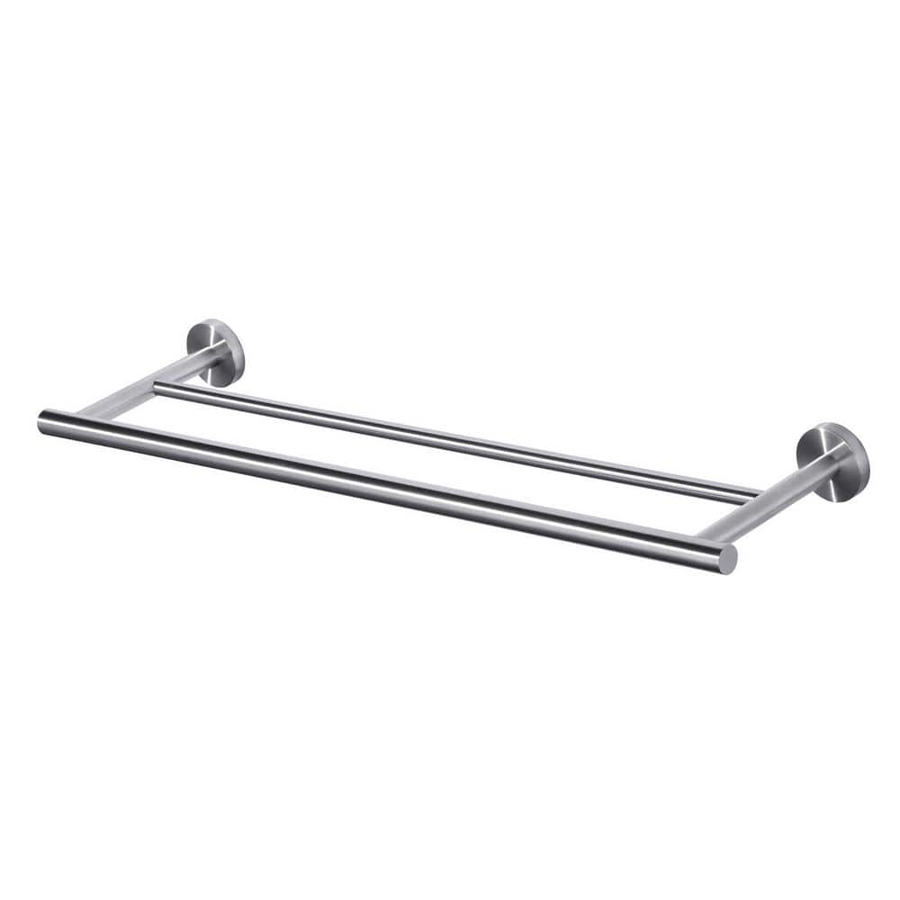 Brushed Nickel 24" Double Towel Bar Wall Mount