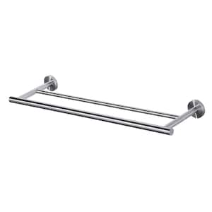 24 in. Stainless Steel Double Towel Bars for Bathroom, Wall Mount Towel Holder in Brushed Nickel