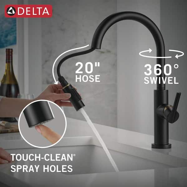 エブール 新品 ボイルダブルクロスタンク　ブラック 38 Delta Nicoli Single Handle Pull Down Sprayer Kitchen Faucet in