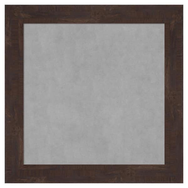 Amanti Art Fresco Dark Walnut 15 in. x 15 in. Framed Magnetic Board