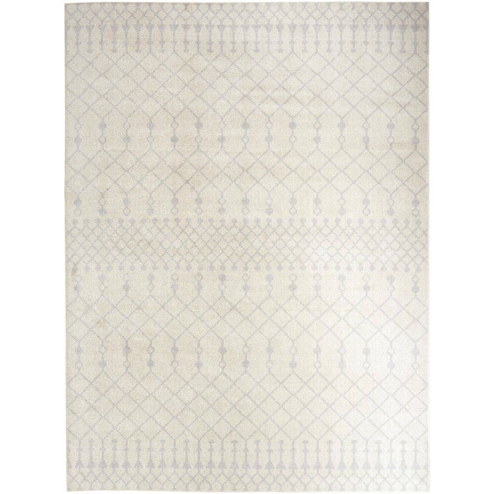 Nourison Astra Machine Washable Ivory 5 ft. x 7 ft. Moroccan