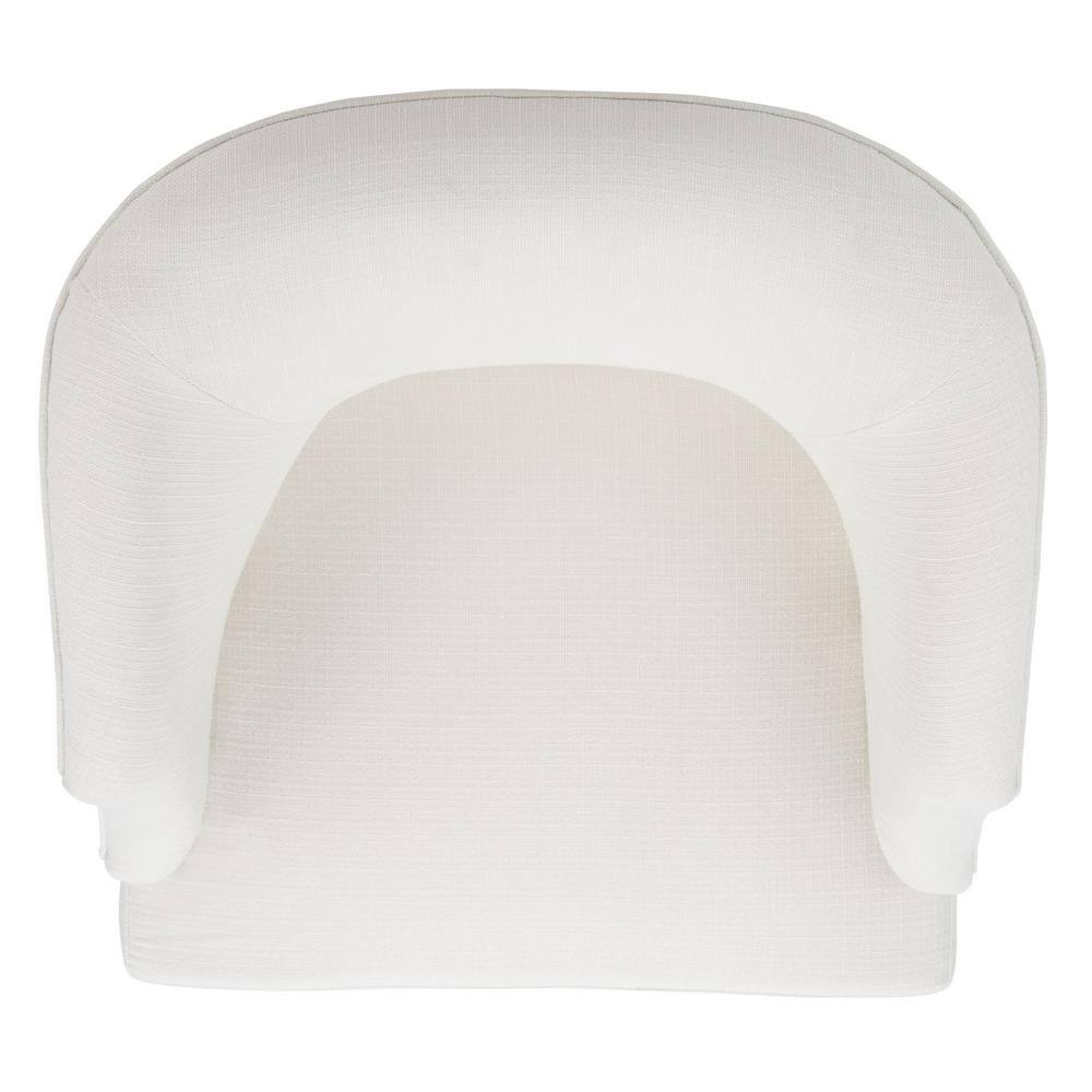 Elegant White Velvet Accent Chair with Walnut Wood Legs