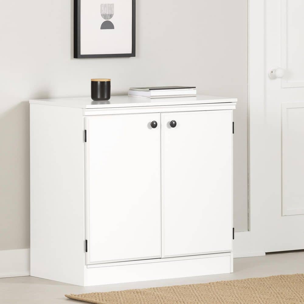 Pure White Laminated Particle Board Office Storage Cabinet with Adjustable Shelves