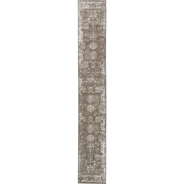 Unique Loom Sofia Casino Brown 2' 0 x 13' 0 Runner Rug