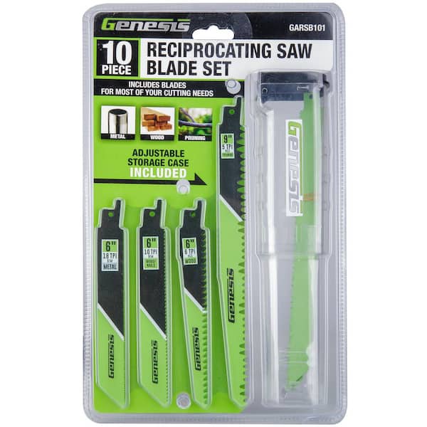 10-Piece Wood and Metal Cutting 5-10 TPI Reciprocating Saw Blade Set (10-Piece)