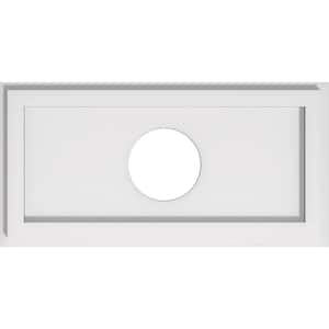 1 in. P X 18 in. W X 9 in. H X 4 in. ID Rectangle Architectural Grade PVC Contemporary Ceiling Medallion
