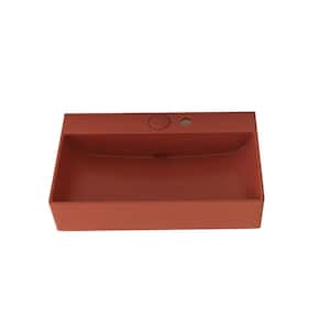 24 in. Ceramic Console Sink Basin in Red