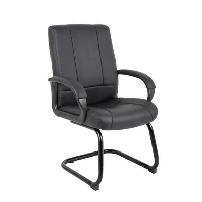 Black Caresoft Padded Arms Executive Guest Chair