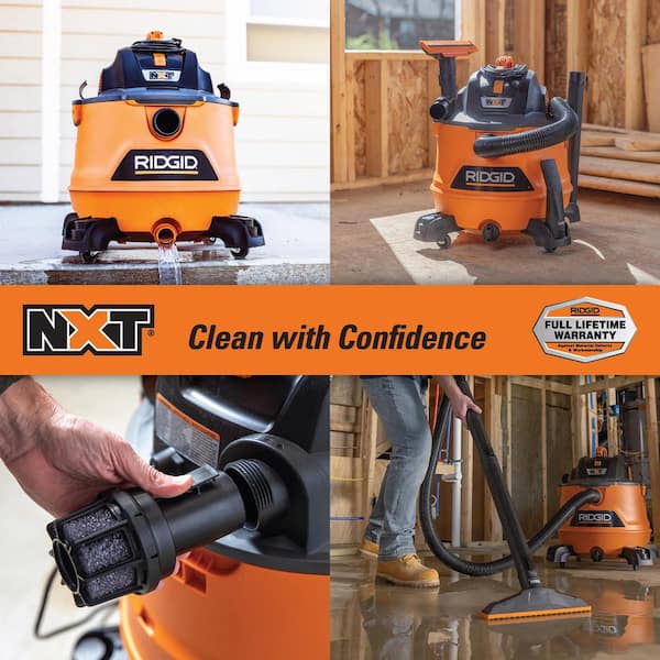 14 Gal. 6.0 Peak HP NXT Shop Vacuum Wet Dry Vac with Fine Dust Filter, Diffuser, Wands, Locking Hose and Accessories
