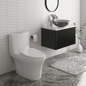 Cascade II 1-Piece 1.1/1.6 GPF Dual Flush Elongated Toilet in White Seat Included
