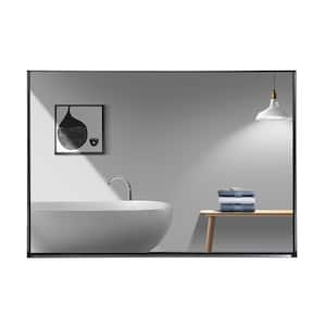 36 in. W x 24 in. H Large Rectangular Framed Wall Bathroom Vanity Mirror in Black