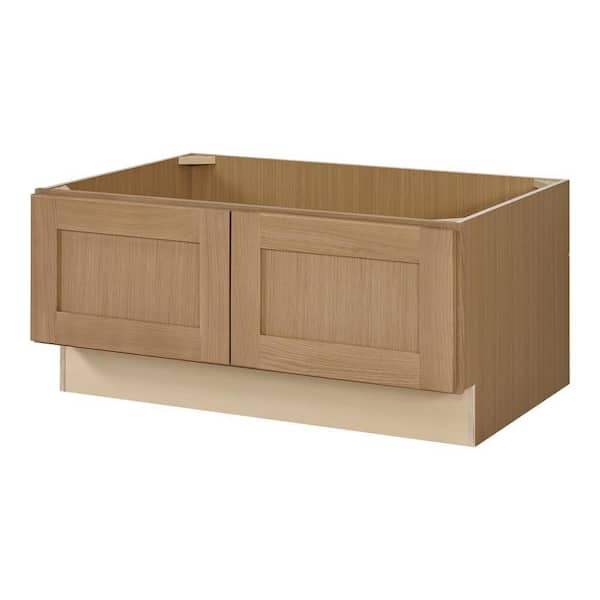 Avondale 36 in. W x 16.5 in. H x 24 in. D Ready To Assemble Plywood Shaker Bench Base in White Oak