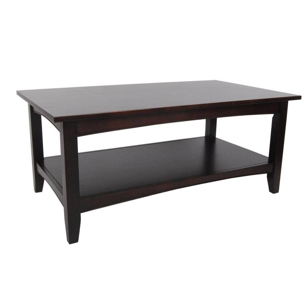 Transitional Shaker Cottage Rectangular Coffee Table in Espresso