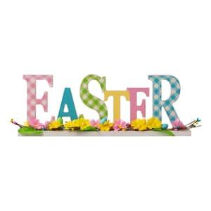 16 in. L x 5.79 in. H Wooden Easter Table Decor