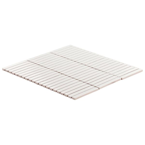 Ivy Hill Tile Motif Stacked White 11.19 in. x 11.9 in