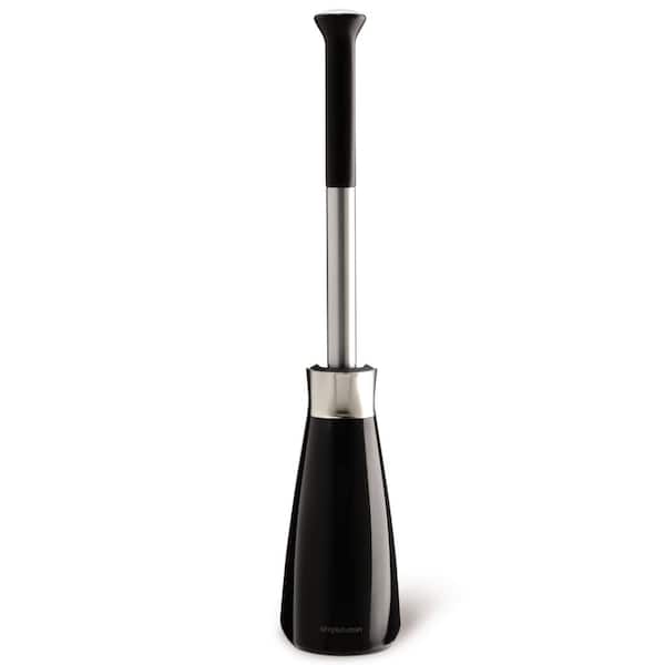 Toilet Brush with Magnetic Caddy Holder, Black