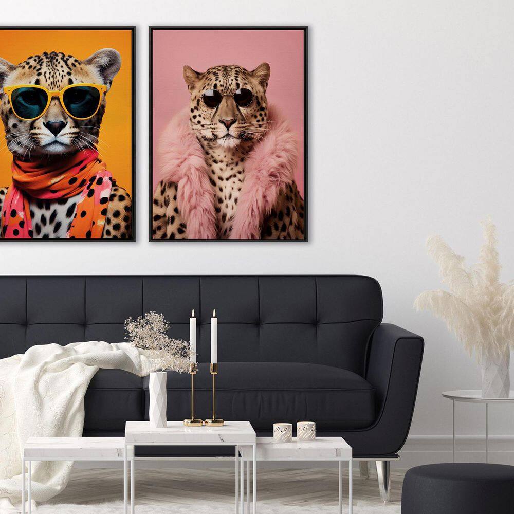 Fierce Fashionista / Style Cat by Hasse 1 Piece Framed 1 Piece Animal Art Print 35 in. x 25 in. price history on PriceWatchPro