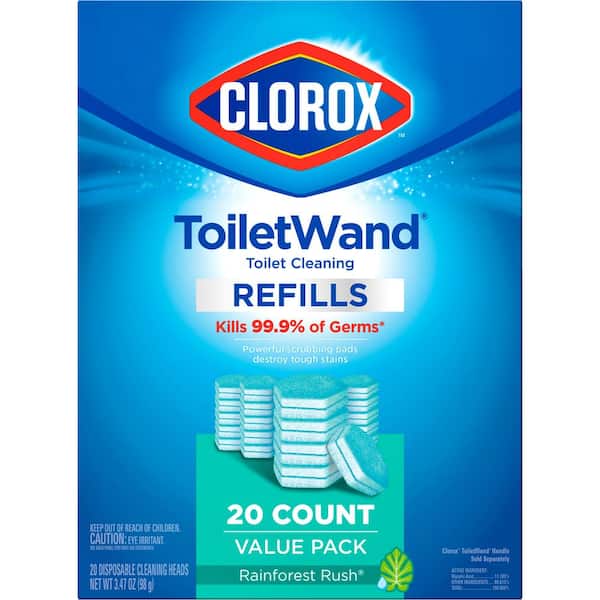 Clorox ToiletWand Rainforest Rush Disinfecting Refills Toilet Bowl Cleaner Disposable Wand Heads 20 Count 4460031391 The Home Depot
