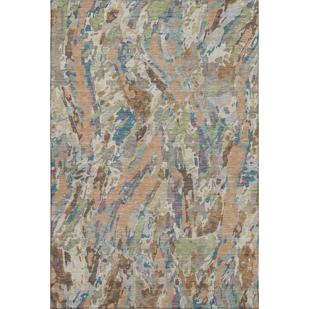 Mayfield Premium Machine Washable Abstract AMF2441 Copper 5 ft. x 7 ft. 6 in. Area Rug price history on PriceWatchPro
