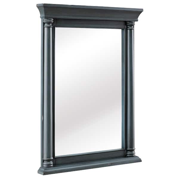 Strousse 24 in. W x 30 in. H Surface Mount Mirrored Medicine Cabinet in Distressed Blue Fog Strousse 24 in. W x 30 in. H Surface Mount Mirrored Medicine Cabinet in Distressed Blue Fog