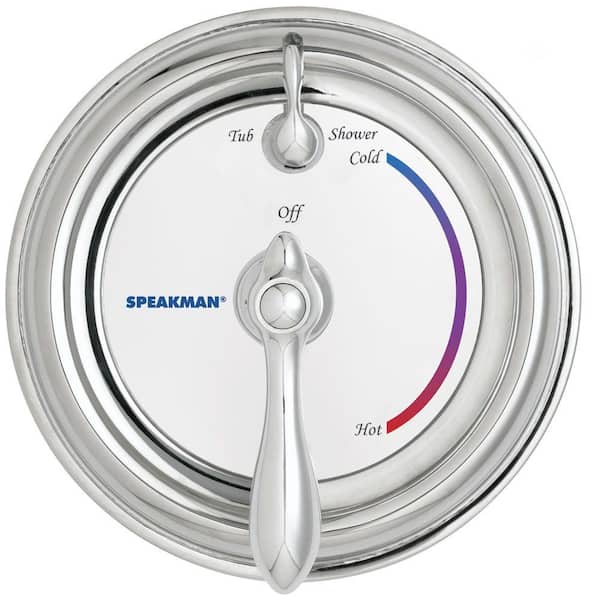 Speakman Sentinel Mark II 1-Handle Regency Pressure Balance Diverter Valve in Chrome with Colored Labels