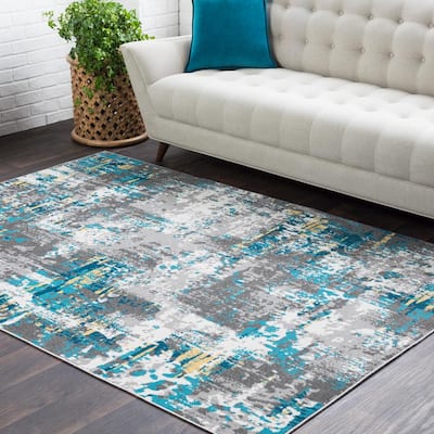 Teal 8 X 10 Area Rugs The, Teal And White Area Rug
