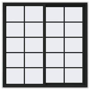 60 in. x 60 in. V-4500 Series Bronze FiniShield Vinyl Right-Handed Sliding Window with Colonial Grids/Grilles