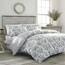 Laura Ashley Annalise 3-Piece Gray Floral Cotton King Comforter Set ...