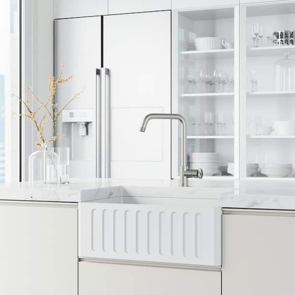 Cass Industrial 14 in. H Single Handle Kitchen Bar Faucet in Stainless Steel