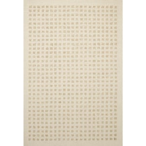 Chris Loves Julia x Loloi Polly Ivory/Natural 18 in. x 18 in. Sample HandTufted Modern Area Rug