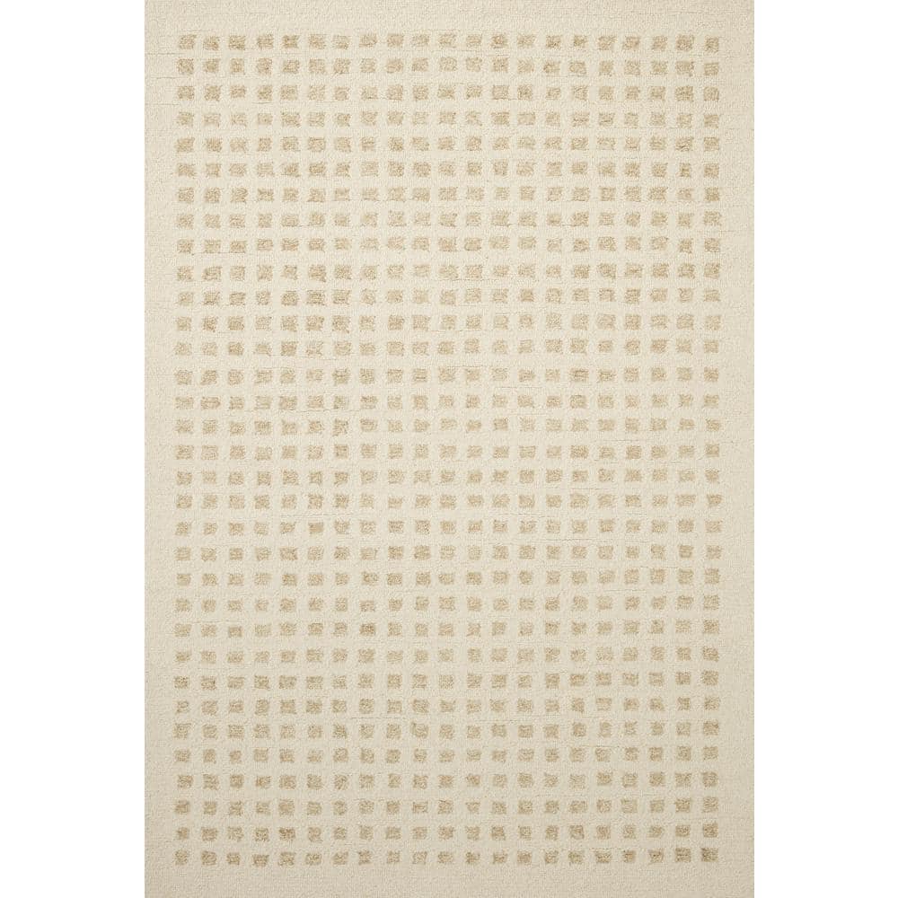 Ivory and Natural Hand-Tufted Wool Runner Rug 2' x 5'