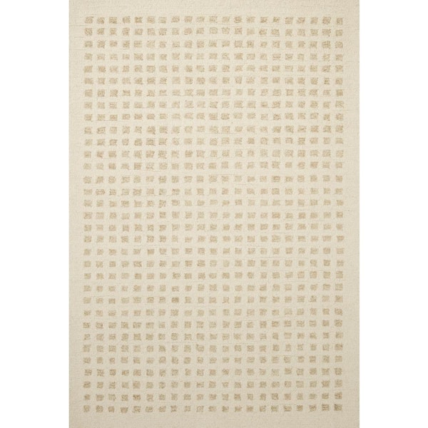 Chris Loves Julia x Loloi Polly Ivory/Natural 2 ft. 3 in. x 3 ft. 9 in. Hand-Tufted Modern Area Rug