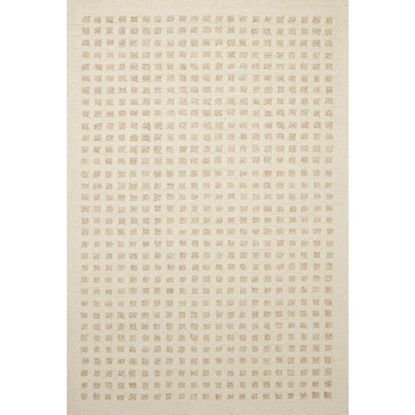 Chris Loves Julia x Loloi Polly Ivory/Natural 5 ft. x 7 ft. 6 in. Hand-Tufted Modern Area Rug